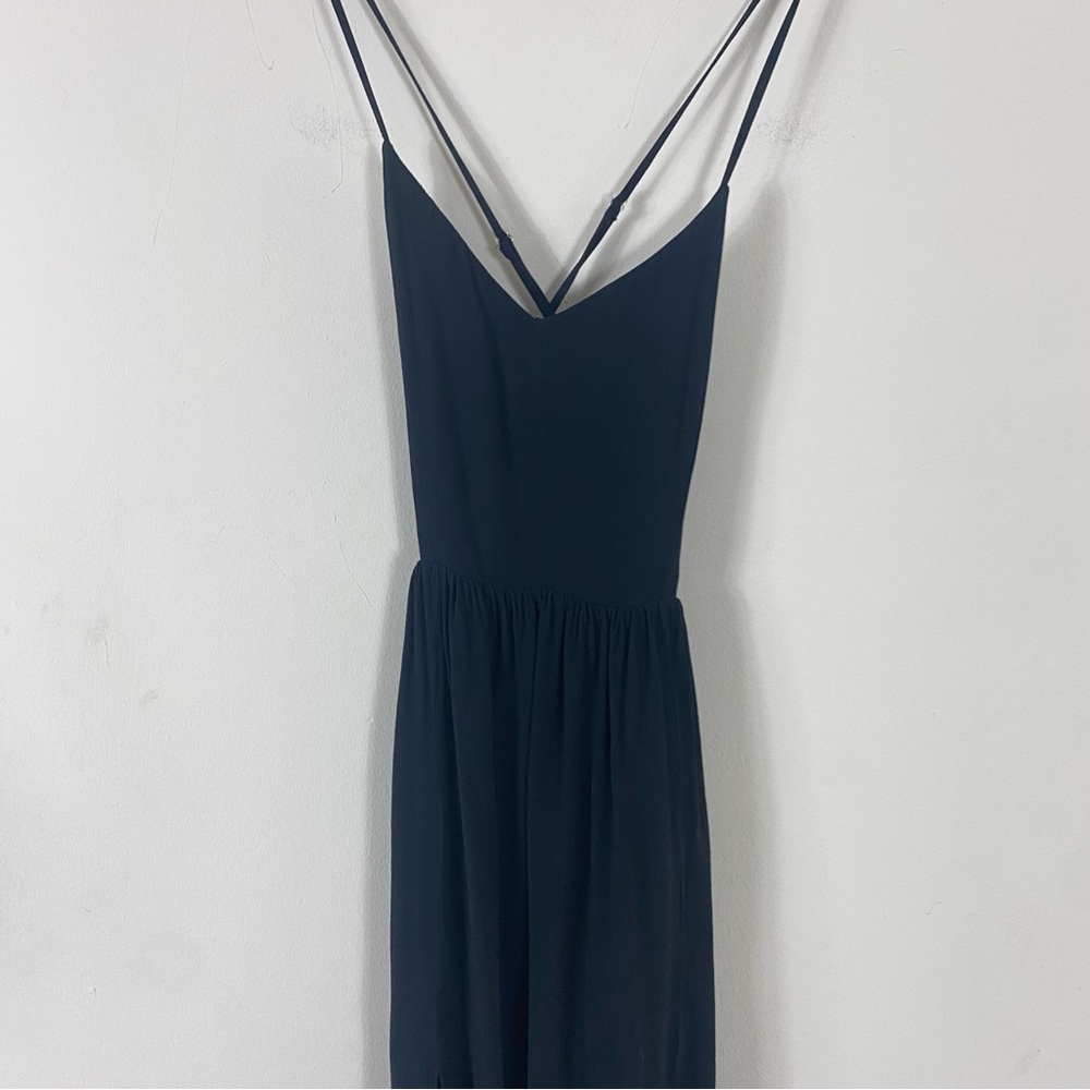 Blaque Label Black Double Slit V Neck Criss Cross Back Maxi Dress - M - Picture 4 of 13